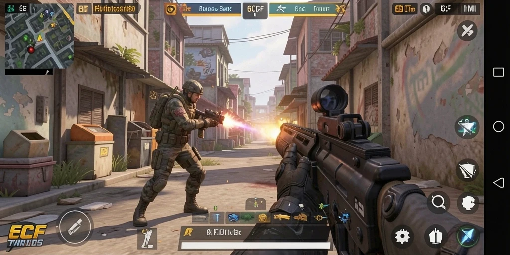 Tampilan menarik saat bertempur dalam game FPS 6CF.