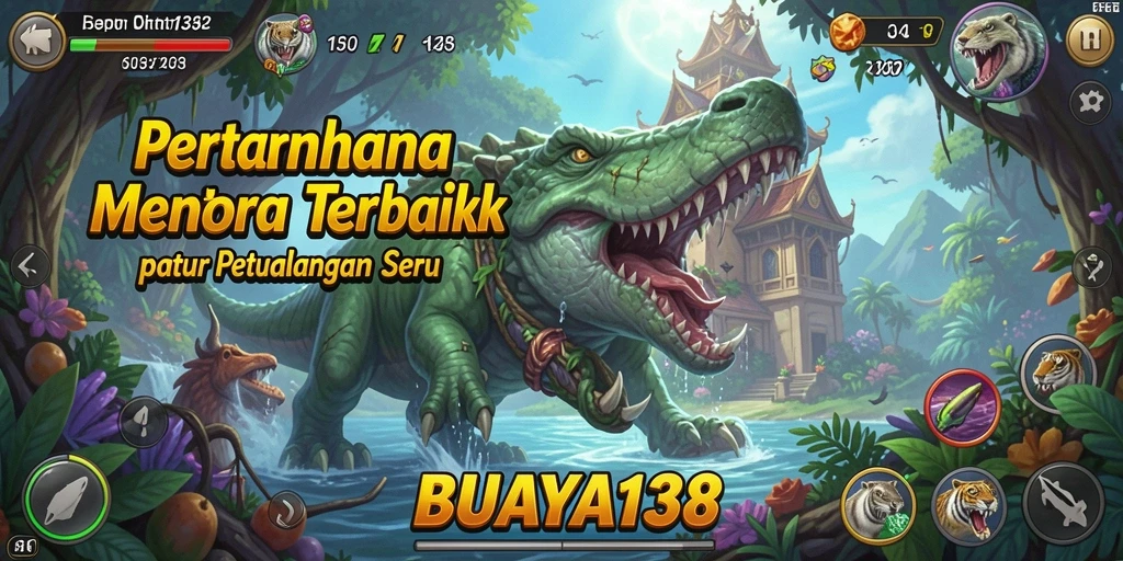 Tampilan gameplay <strong>BUAYA138</strong> yang intens dalam mode Tower Defense.