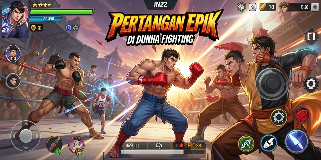 Tampilan seru pertarungan karakter dalam IN22.