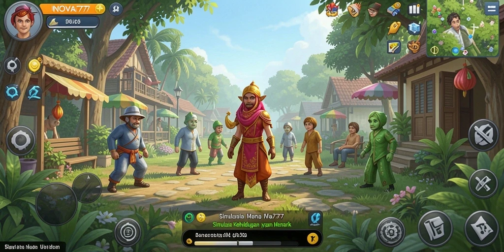 Tampilan gameplay menarik dalam LNOVA777 yang menampilkan interaksi karakter.