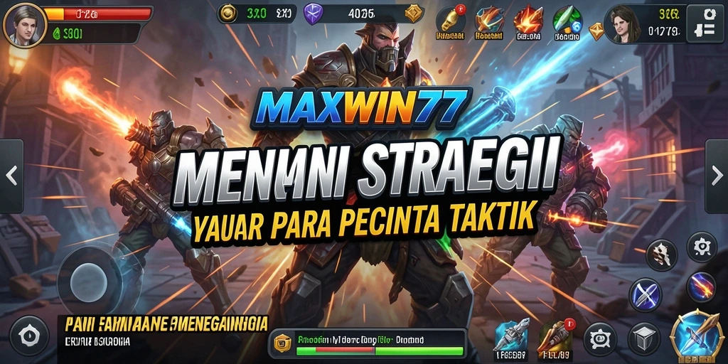 Screenshot gameplay MAXWIN77 yang menunjukkan pertempuran strategis yang seru.