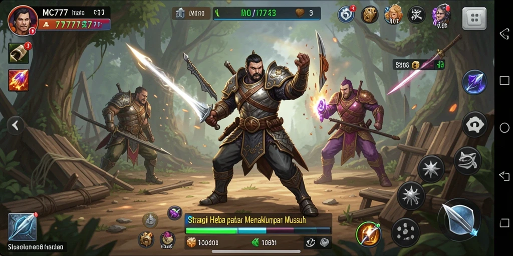 Menggambarkan gameplay strategi yang mendalam dan menantang.