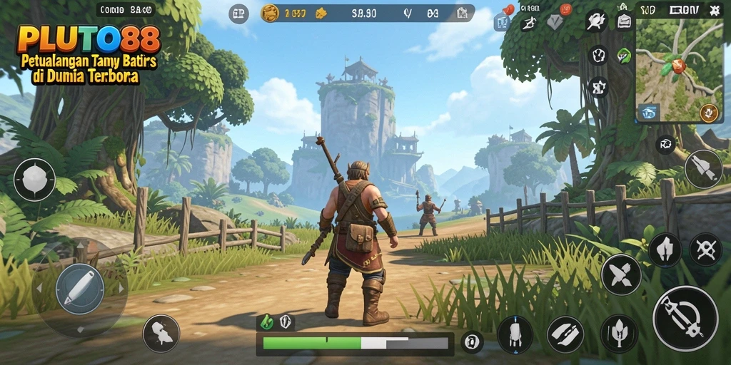 Tampilan gameplay menarik dari PLUTO88 di dunia terbuka.