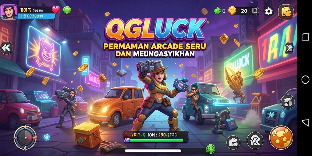 Tampilan gameplay QGLUCK yang penuh warna dan menantang.