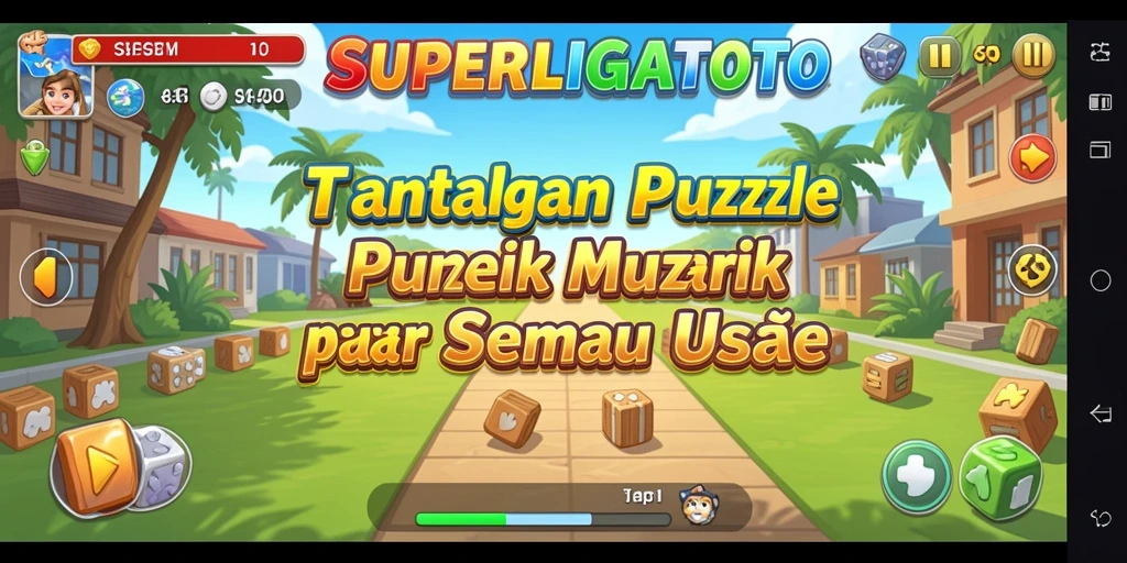 Tampilan gameplay SUPERLIGATOTO yang menyenangkan dan menantang.