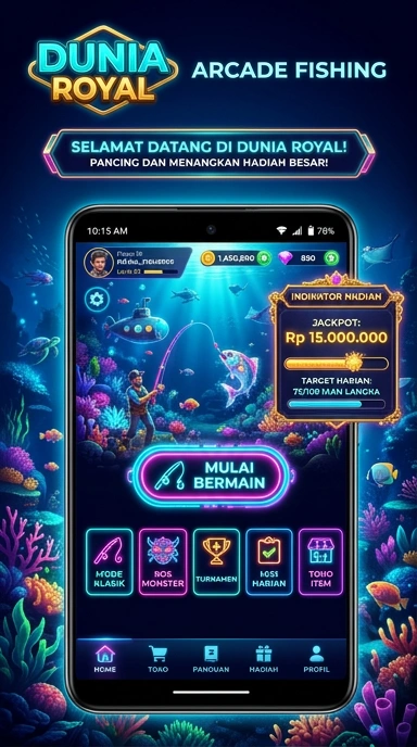 Tampilan antarmuka pengguna di duniaroyal yang menarik dan intuitif.